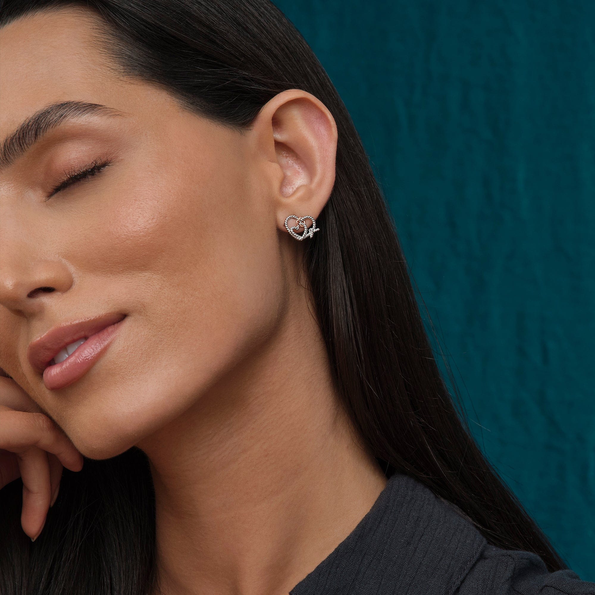 Forever Yours Sterling Silver Bound Stud Earrings - Image 3