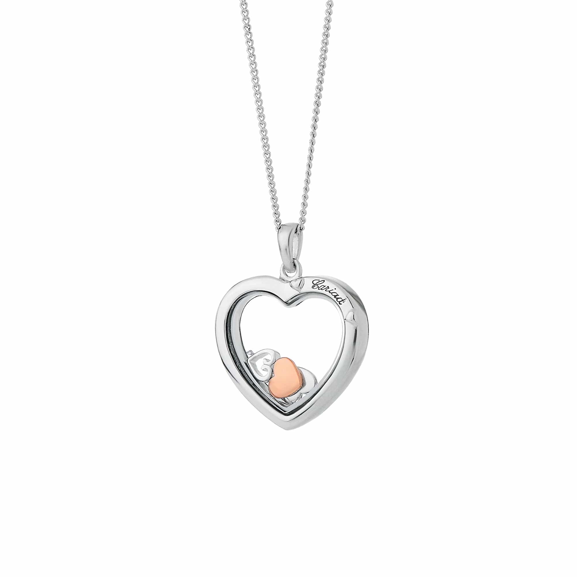 Cariad® Sterling Silver Inner Charm Pendant with Diamond