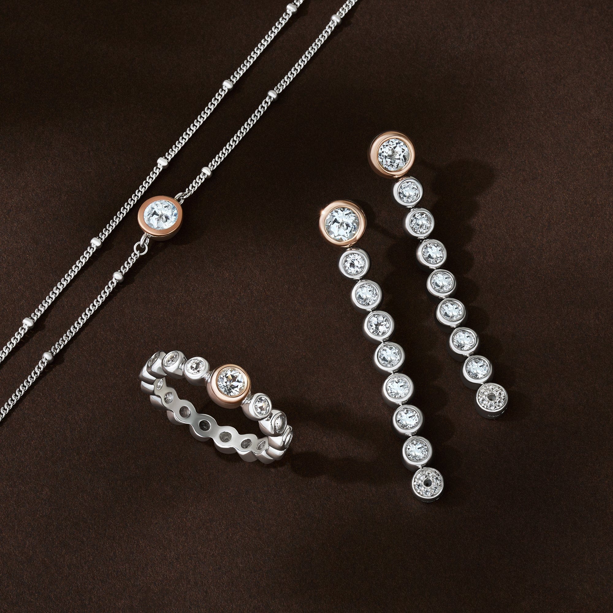 Clogau® Celebration Sterling Silver Drop-Hoop Tennis Earrings with Topaz - Image 4