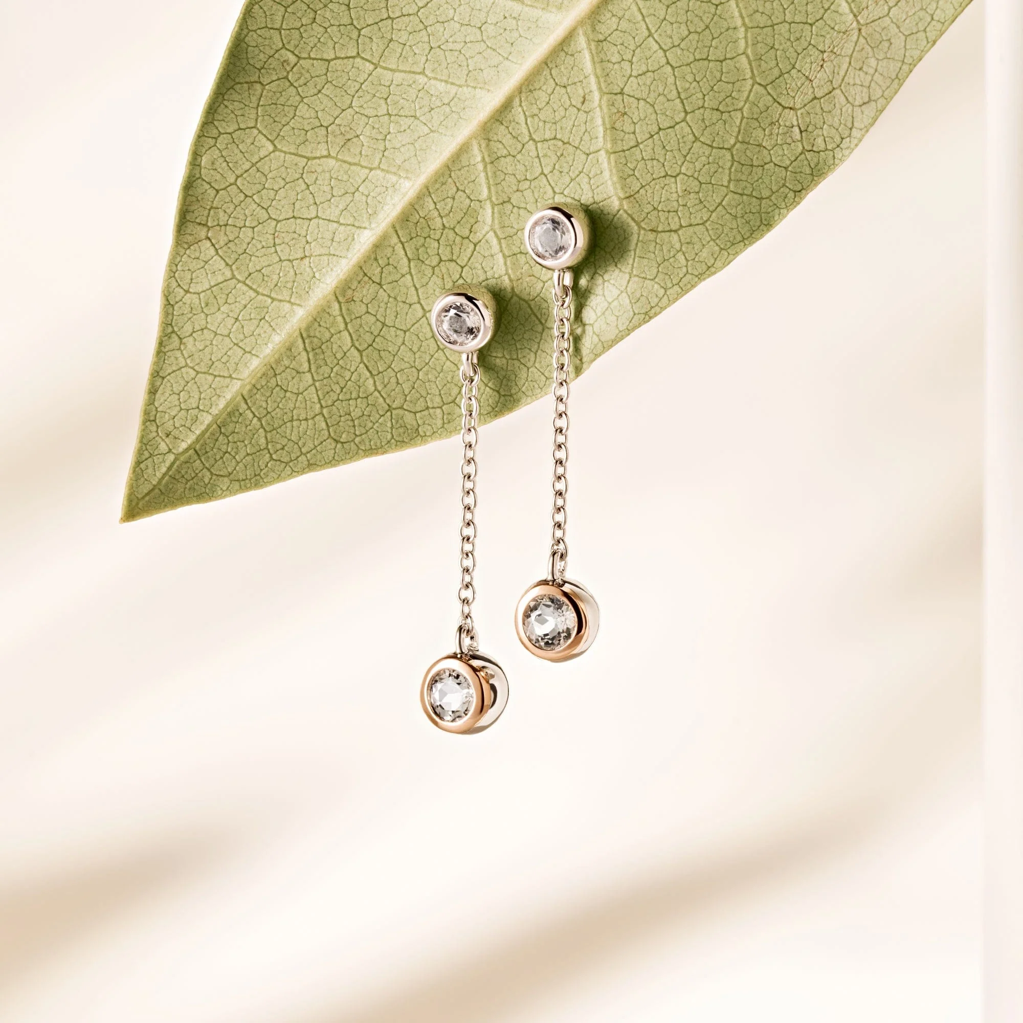 Clogau® Celebration Sterling Silver Drop Chain Earrings with Topaz - Image 3
