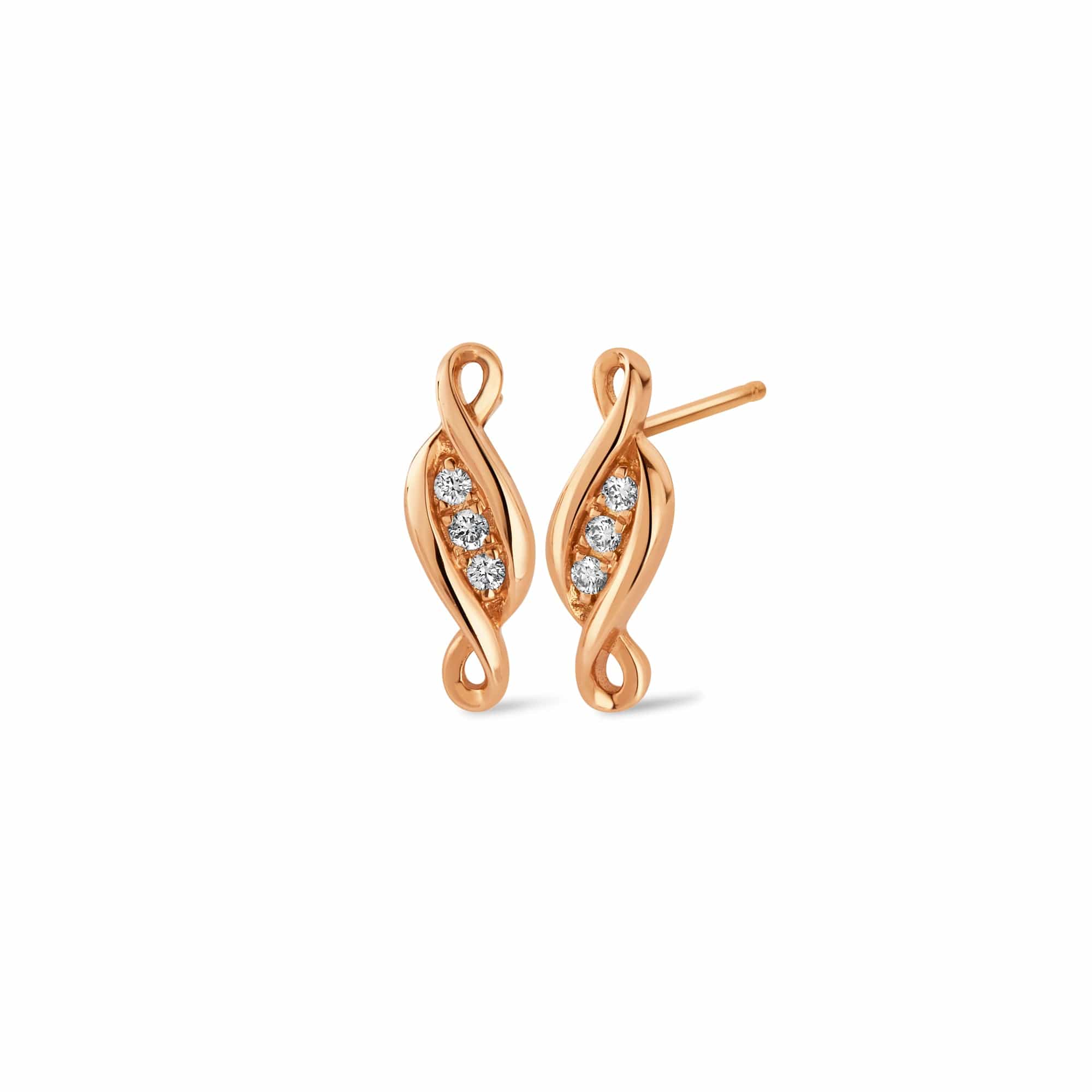 Past Present FutureĀ® 18ct Solid Gold 1854 Blend Stud Earrings with Diamonds