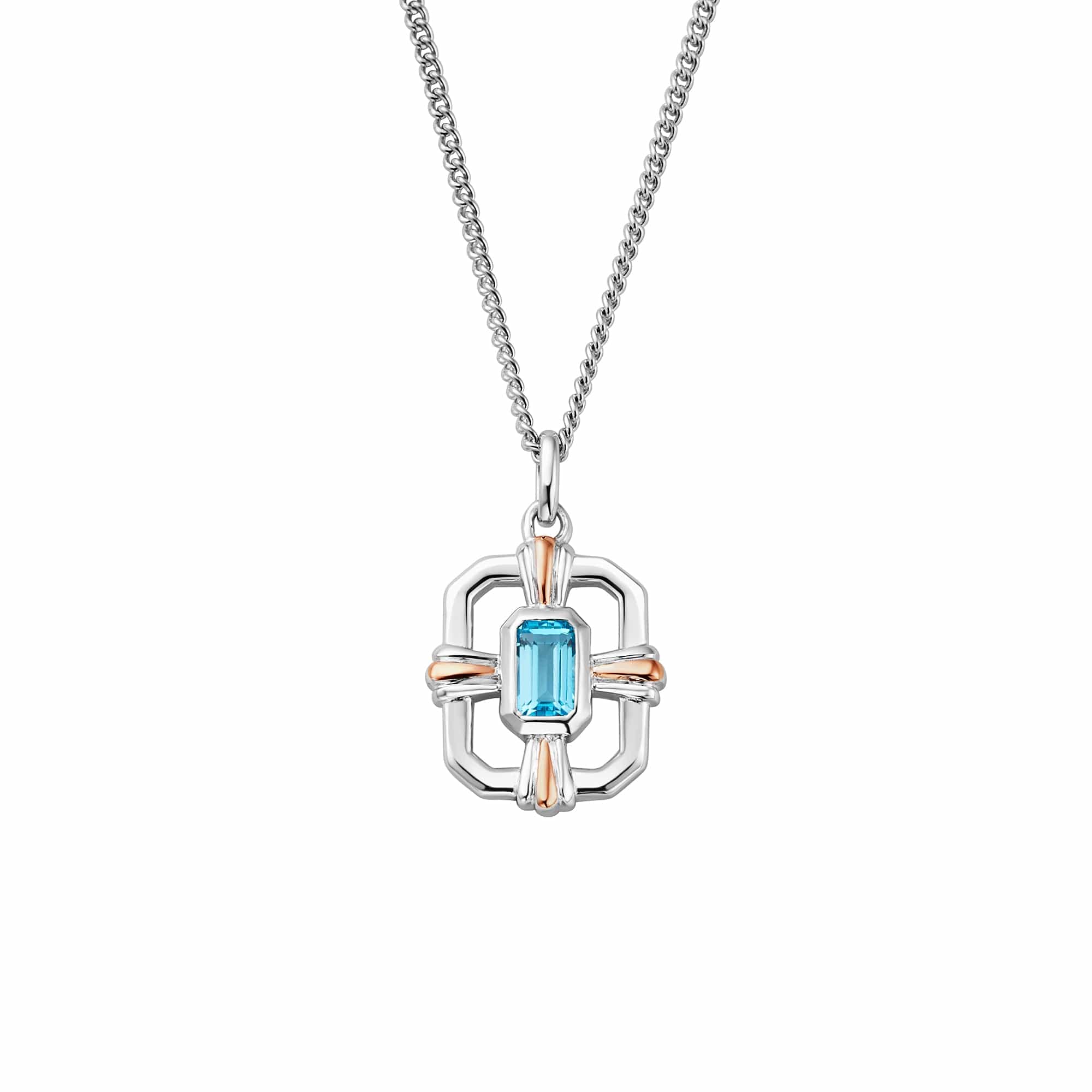 Royal Clogau® Sterling Silver Gateways Pendant with Swiss Blue Topaz