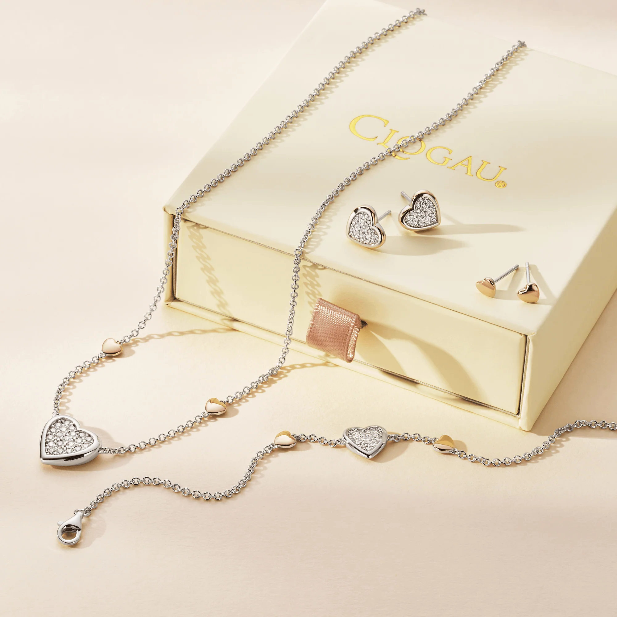 Forever Yours Sterling Silver Love Heart Necklace with Swarovski® Zirconia - Image 3