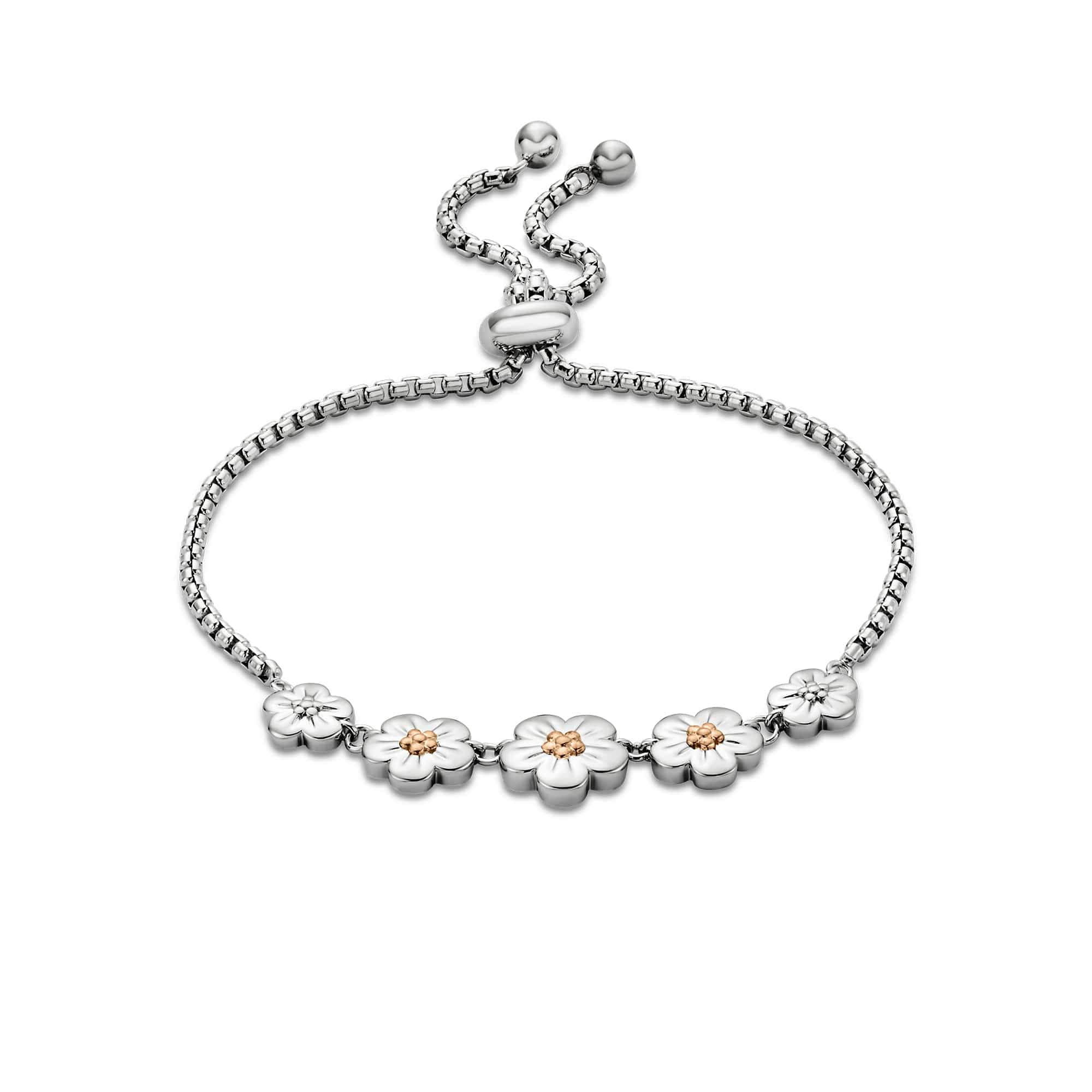 Nature's Wonder Sterling Silver Forget-Me-Not Adjustable Bracelet
