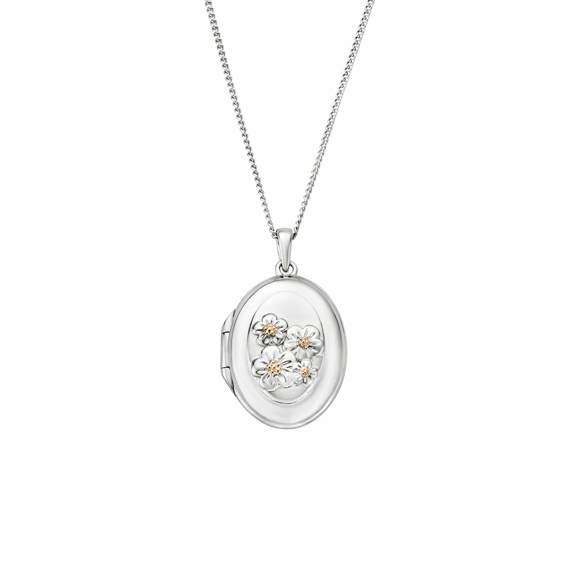 Nature's Wonder Sterling Silver Forget-Me-Not Locket