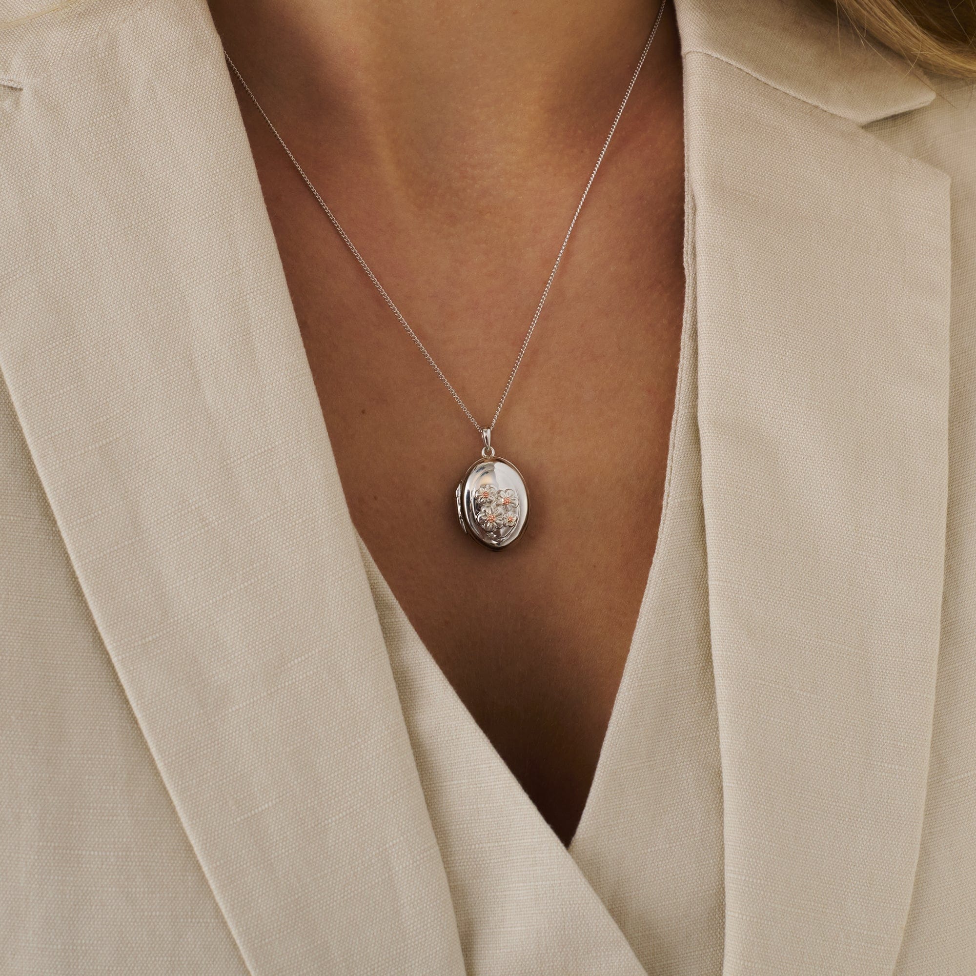 Nature's Wonder Sterling Silver Forget-Me-Not Locket - Image 2