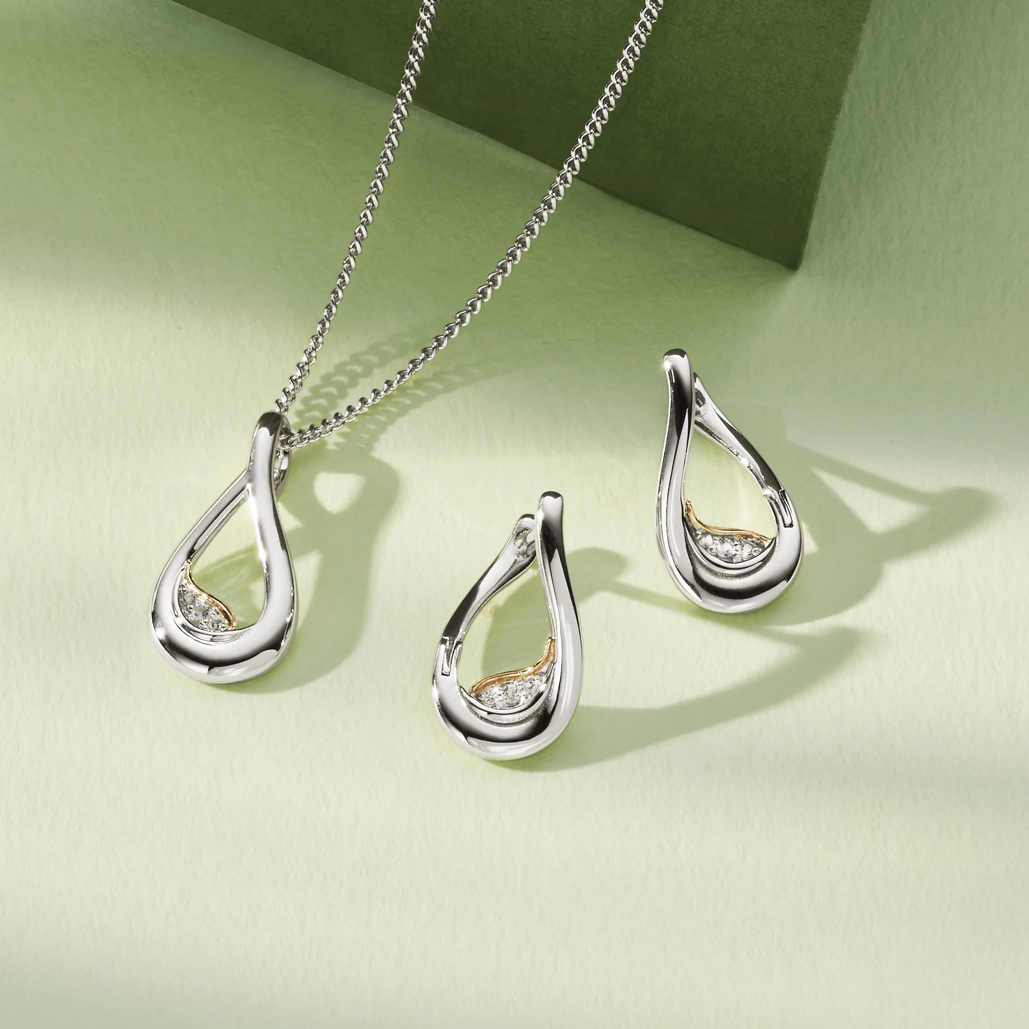 Past Present Future® Sterling Silver Twist Pendant with Topaz - Image 3