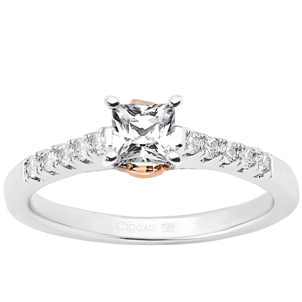 Timeless Love (P) - 18K White with 18K Rose Gold - 0.3 Carat, I Colour, SI1 Clarity, Princess Cut