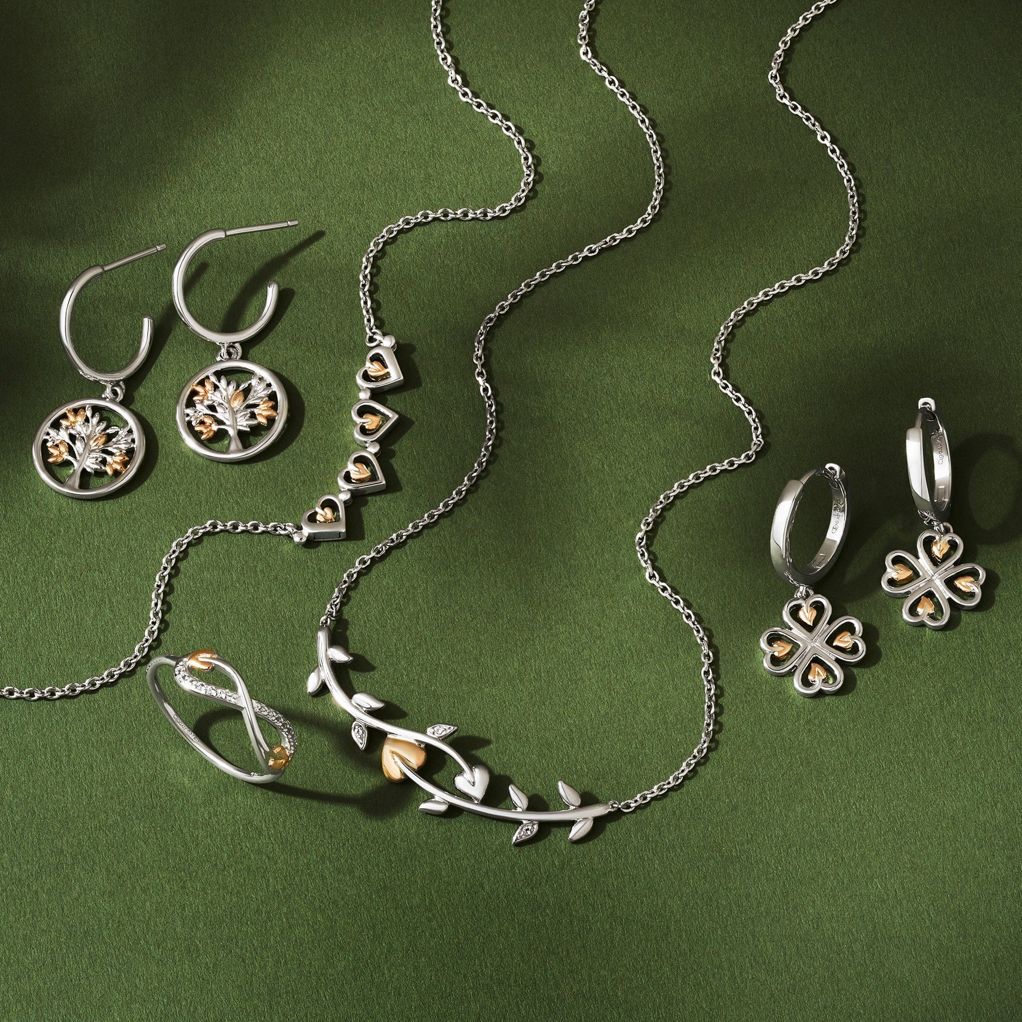 Tree of Life® Sterling Silver Heart Drop-Hoop Earrings - Image 3