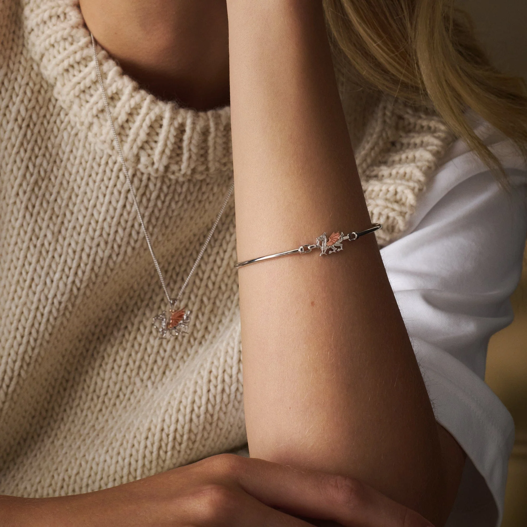Royal Clogau® Sterling Silver Welsh Dragon Pendant - Image 2